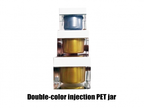 Double-color injection PET jar