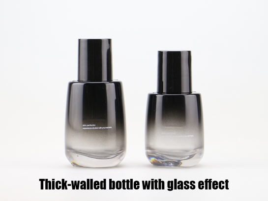 Thick-walled bottle with glass effect
